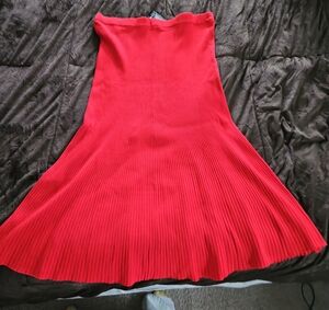 Chic Scarlet A-Line Skirt